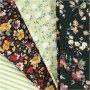 Patchworkstof - groen - 4 st