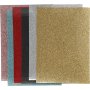 Strijkstof - gemengde kleuren - glitter - A5 - 6 vellen