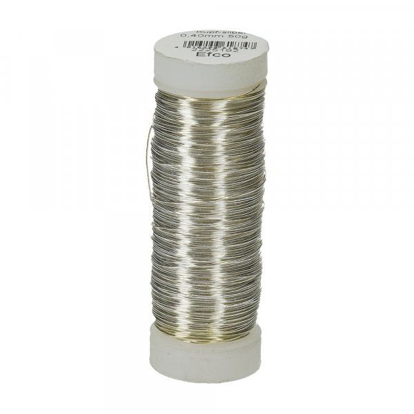 Koperdraad 0,40 mm - verzilverd 50 g = 45 m