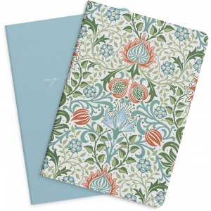 Notitieboekjes blauw & met bloemenprint - set van 2