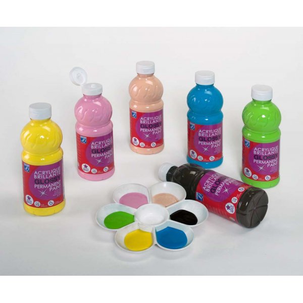 Schoolkleuren L&B Acrylverf Glanzend 250 ml - 6 Kleuren