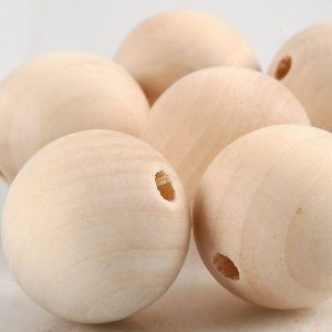 Houten kralen - Ø25 mm - 8 st Houten kralen - Ø25 mm - 8 st