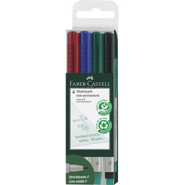 Markeerstiftenset - Faber-Castell - Multimark 1514 - 4 kleuren
