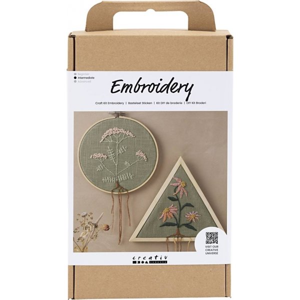 DIY Kit Borduren - stoffig groen - Borduurraampjes