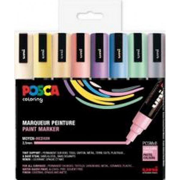 Poscaset PC-5M Pastelkleuren - 8 Potloden