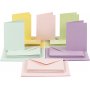 Kaarten en enveloppen - pastelkleuren 11,5 x 16,5 cm - 50 sets