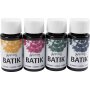 Batikverf - marineblauw - groen - roze - masgeel - 4x50 ml