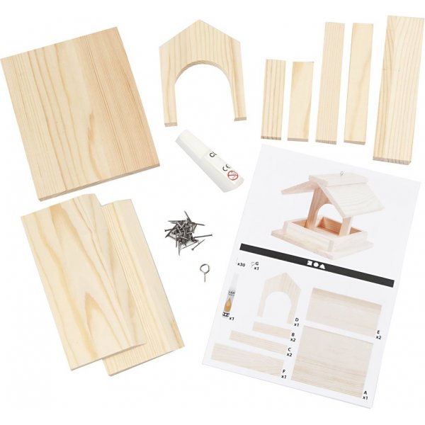 Knutselset - Houten vogeltafel