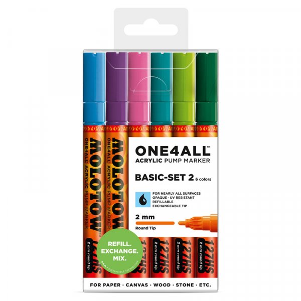 Acrylstiften One4All 2mm 6 Pennen - Basic II