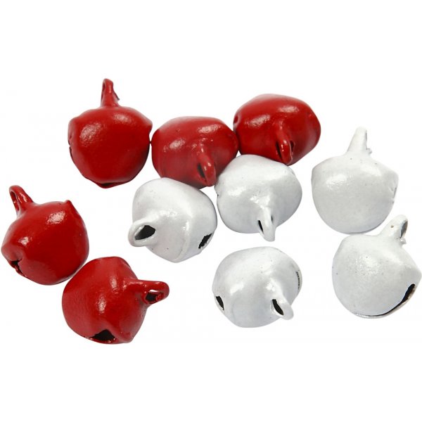 Bellen - rood/wit - 50 stuks - Ø8 mm Bellen - rood/wit - 50 stuks - Ø8 mm