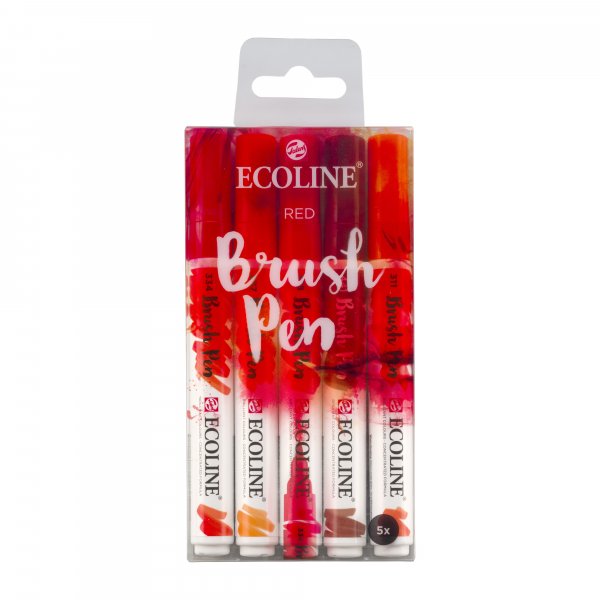 Ecoline Brush Pen 5-pack - Rood
