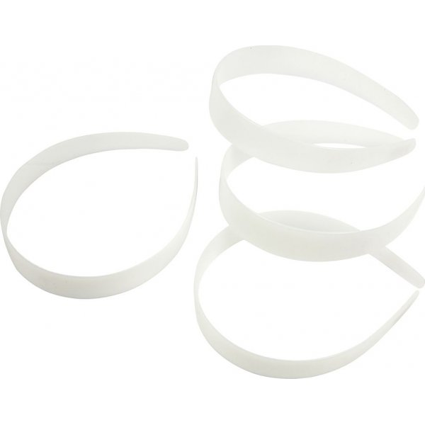 Diadeem - 25 mm - wit - 5 st