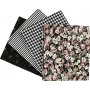 Patchworkstof - zwart - 4 st