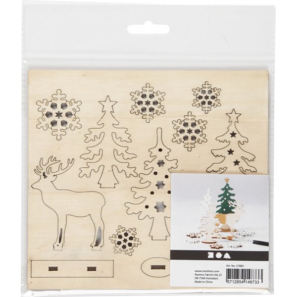 Doe-het-zelf houten figuren - bos met herten Doe-het-zelf houten figuren - bos met herten