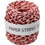 Papieren touwtje - rood/wit - 50 m