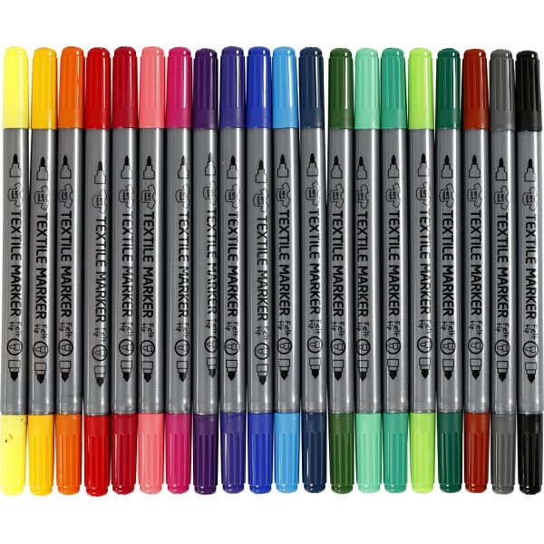 Textielstiften - standaardkleuren - 20 st Textielstiften - standaardkleuren - 20 st