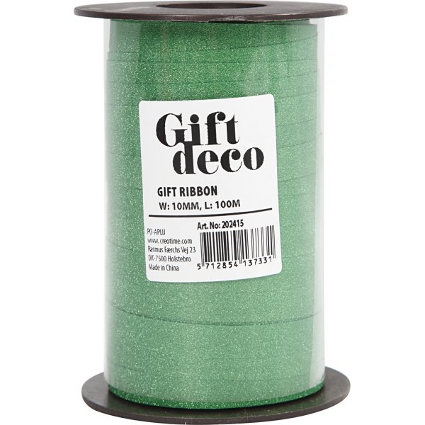 Cadeaukoord - groen - glitter - 100 m Cadeaukoord - groen - glitter - 100 m