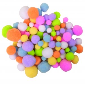 Pompon pastelkleuren 100 st Pompon pastelkleuren 100 st