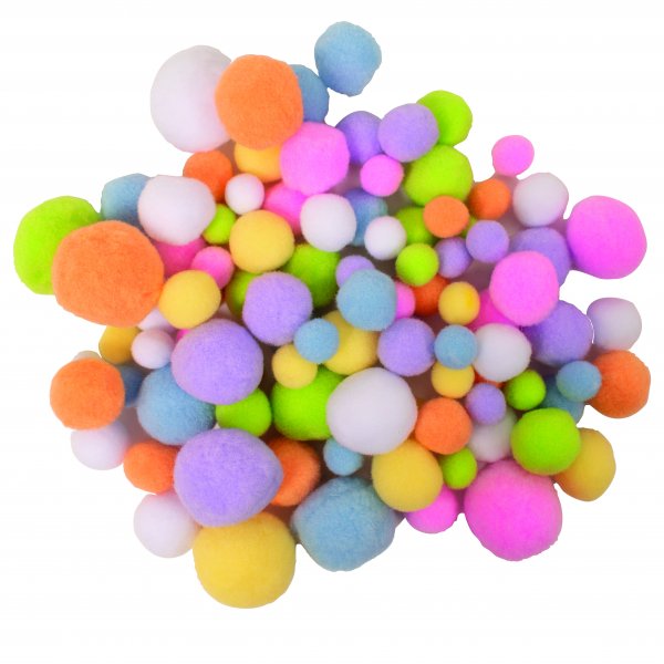 Pompon pastelkleuren 100 st Pompon pastelkleuren 100 st