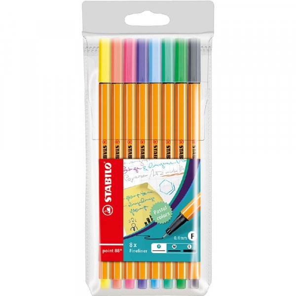 Fineliner Point 88 8-pack - Pastel