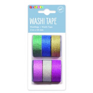 Washitape Effen Glitter 6-pack