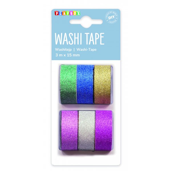 Washitape Effen Glitter 6-pack
