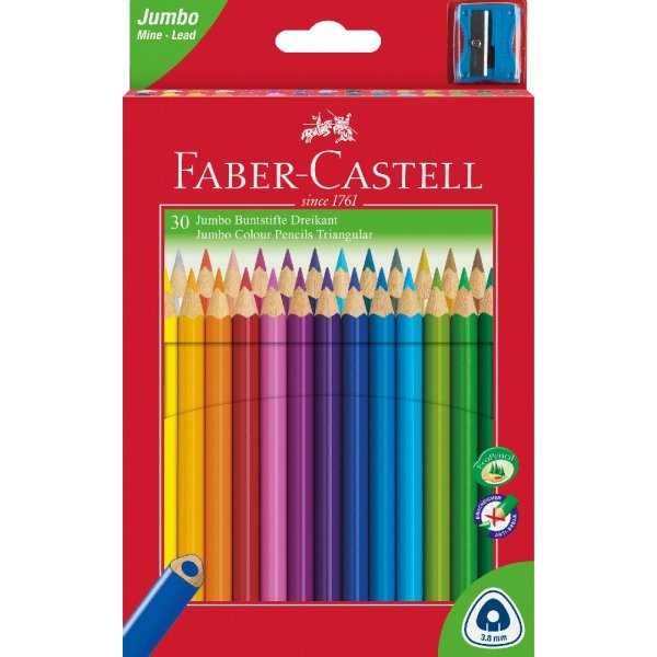Kleurpotloden Jumbo Triangle - 30 kleuren