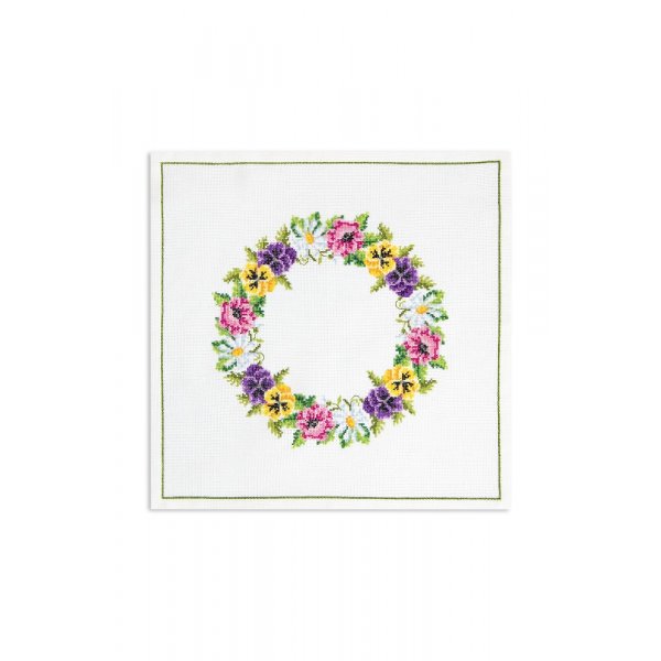 Borduurpakket Canvas - Bloemenkrans