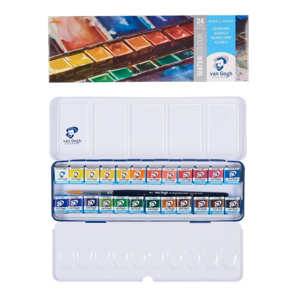 Van Gogh aquarelset in metalen doosje ½ kopje (24 kleuren) Van Gogh aquarelset in metalen doosje ½ kopje (24 kleuren)
