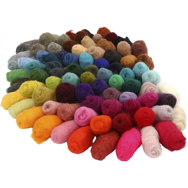 Gekaarde wol - 86 x 10 g Gekaarde wol - 86 x 10 g