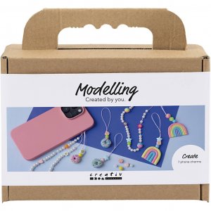 Mini DIY-bouwpakket van boetseerklei voor een mobieltje Mini DIY-bouwpakket van boetseerklei voor een mobieltje