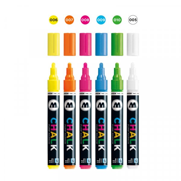 Markeerset Krijt 4mm 6 Pennen - Neon