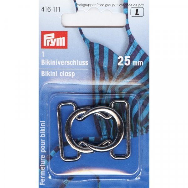 Gespen voor bikini/riemlus staal zilverkleur 25 mm