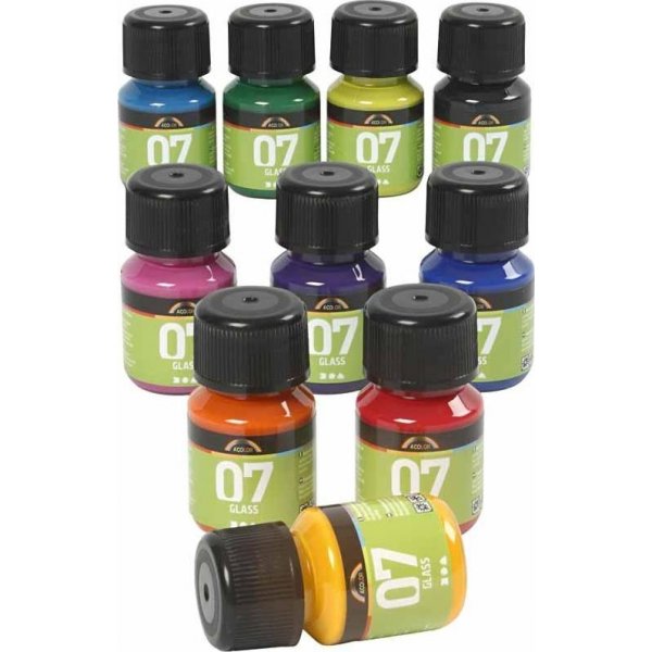 A-Color Glas - gemengde kleuren - 10 x 30 ml