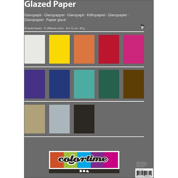 Glanzend papier - gemengde kleuren - 50 vellen Glanzend papier - gemengde kleuren - 50 vellen