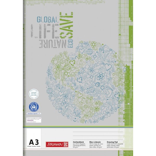 Tekenblok - A3 (20 pagina\\\'s) gerecycled papier