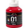 Schoolverf - Acryl - primair rood - glanzend - 500 ml