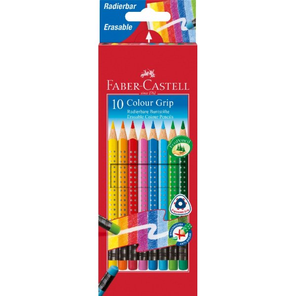 Kleurpotloden Grip uitwisbaar - 12 potloden