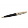 Balpen Waterman Carne Deluxe Zwart - Gouden Rand - M Blauw