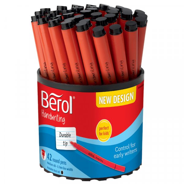 Vezelpen Berol - Handschriftpen - Ronde vorm - Zwart