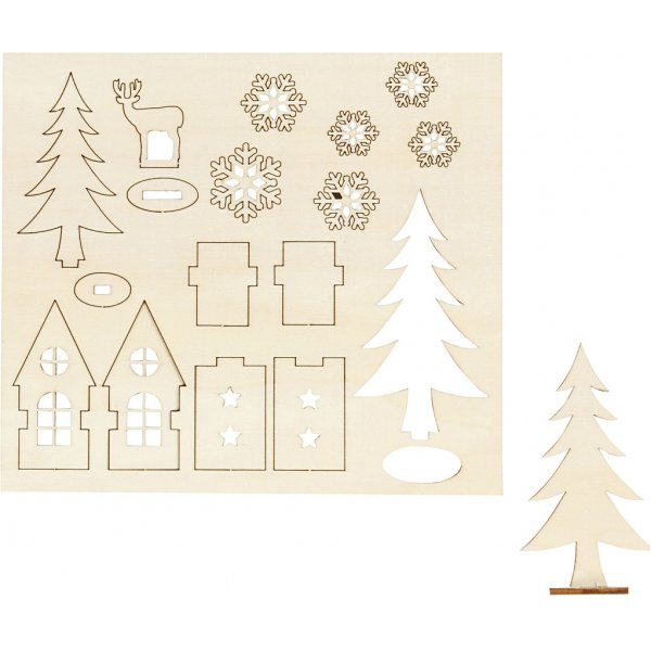 Doe-het-zelf houten figuren - huizen - hout - herten Doe-het-zelf houten figuren - huizen - hout - herten