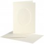 Passepartout kaart met envelop - gebroken wit - ovaal - 10 sets