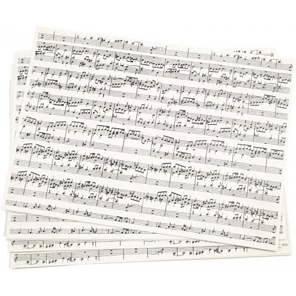 Kaart met print - bladmuziek - A4 - 10 vellen Kaart met print - bladmuziek - A4 - 10 vellen