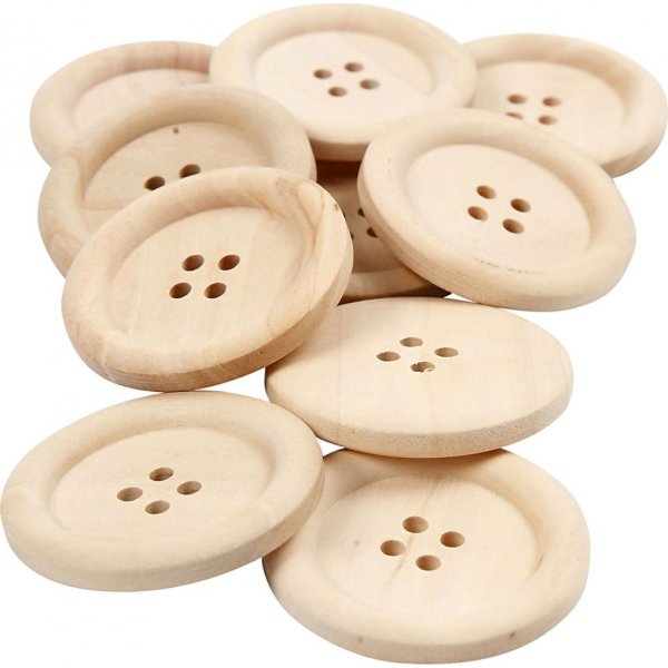 Houten knopen 35 - 10 st