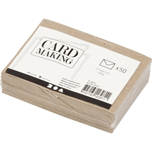 Gerecyclede envelop - naturel - 7,8 x 11,5 cm - 50 st Gerecyclede envelop - naturel - 7,8 x 11,5 cm - 50 st