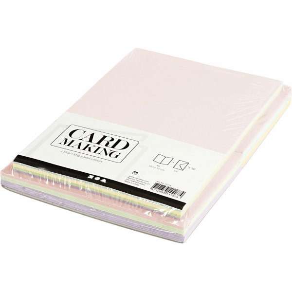 Kaarten en enveloppen - pastelkleuren 11,5 x 16,5 cm - 50 sets Kaarten en enveloppen - pastelkleuren 11,5 x 16,5 cm - 50 sets