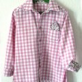 Klant imago Katoenen stof Gingham Medium vierkanten - Roze-Wit - 140 cm