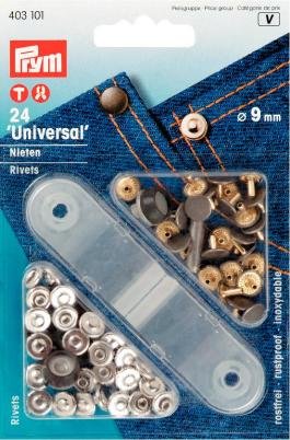 Klinknagels messing zilverkleur/verguld 9 mm 24 st
