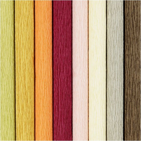 Crêpepapier - doffe kleuren - 8 vellen Crêpepapier - doffe kleuren - 8 vellen