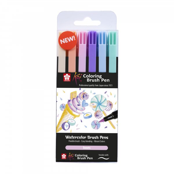 Brush pen Sakura Koi Coloring Brush 6 pennen - Snoepjes